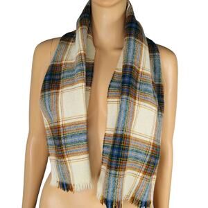 Vtg 1970s Loch Lomond 100% Wool Scarf Light Academia Classic Americana Preppy